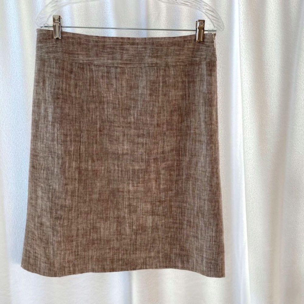Ann Taylor Brown Linen Skirt Size 10